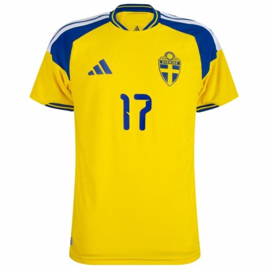 Mujer Camiseta Suecia 2026 Local Auténtica Mundial GYÖKERES #17 Mujer Camiseta Suecia 2026 Local Auténtica Mundial GYÖKERES #17