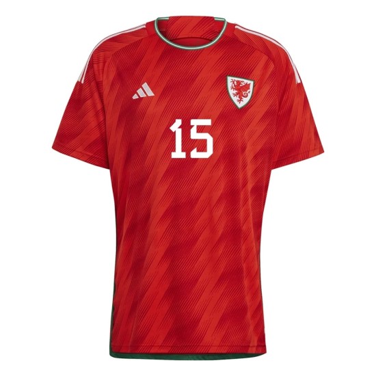 Ethan Ampadu #15 Gales Camiseta de Local Mundial 2022 Ethan Ampadu #15 Gales Camiseta de Local Mundial 2022