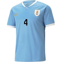 Ronald Araujo #4 Uruguay Camiseta de Local Mundial 2022 Ronald Araujo #4 Uruguay Camiseta de Local Mundial 2022