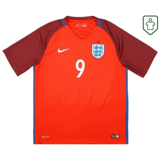 Camiseta retro visitante Inglaterra 2016/17 para hombre Kane #9