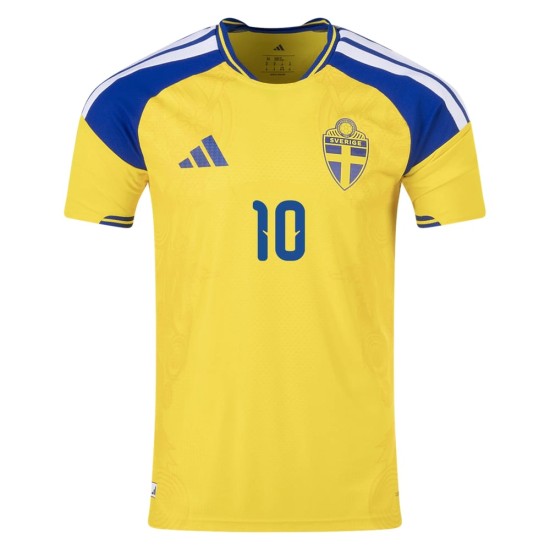 Camiseta Auténtica Local Suecia 2026 para Niño IBRAHIMOVIĆ #10 Camiseta Auténtica Local Suecia 2026 para Niño IBRAHIMOVIĆ #10