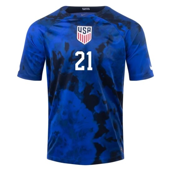 Timothy Weah #21 USMNT Camiseta de Visita Mundial 2022