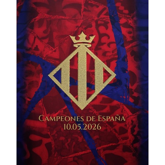 Camiseta Campeones de España FC Barcelona 2026 para Niño - Rojo