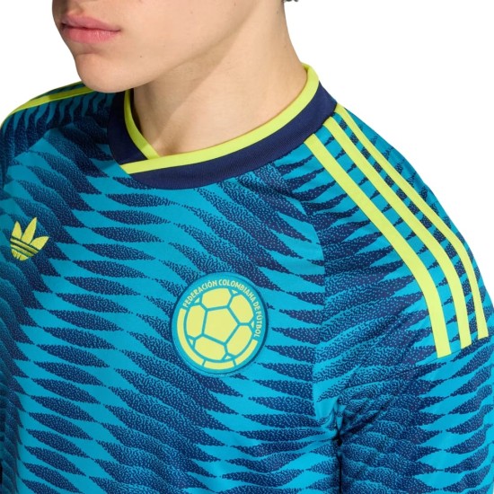 Camiseta de Manga Larga de la Copa Mundial 2026 de Colombia Segunda Equipación para Hombre