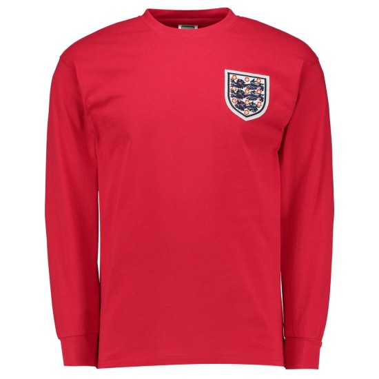 Camiseta retro Inglaterra final Mundial visitante 1966 manga larga #6 niño Camiseta retro Inglaterra final Mundial visitante 1966 manga larga #6 niño