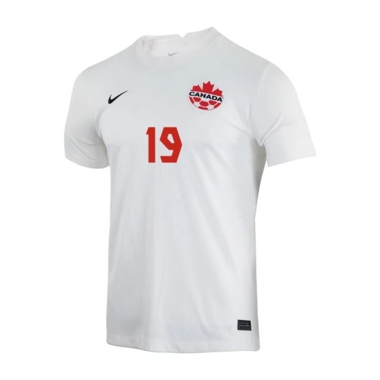 Alphonso Davies #19 Canadá Camiseta de Visita Mundial 2022 Alphonso Davies #19 Canadá Camiseta de Visita Mundial 2022