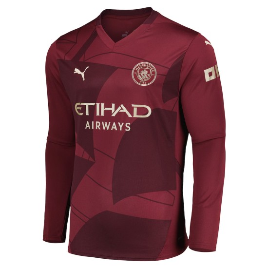 Camiseta tercera RODRIGO Manchester City 2024/25 de manga larga para hombres Camiseta tercera RODRIGO Manchester City 2024/25 de manga larga para hombres