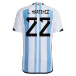 Lautaro Martinez #22 Argentina Camiseta de Local Mundial 2022 Lautaro Martinez #22 Argentina Camiseta de Local Mundial 2022