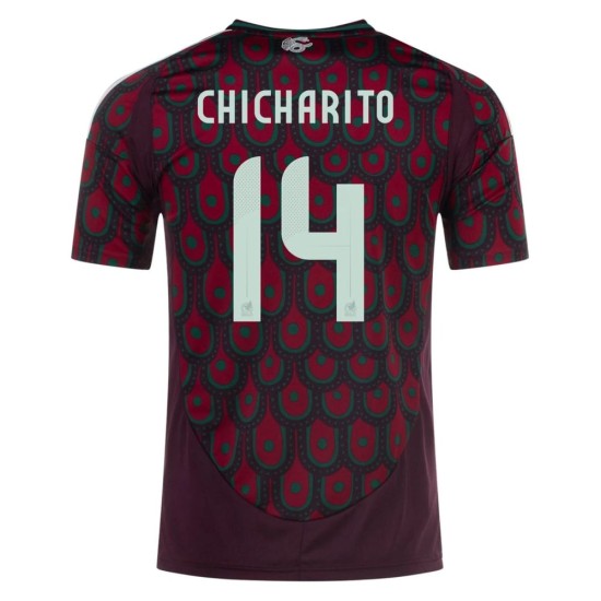 Javier Hernández Chicharito #14 México Camiseta de Local Copa América 2024 Javier Hernández Chicharito #14 México Camiseta de Local Copa América 2024