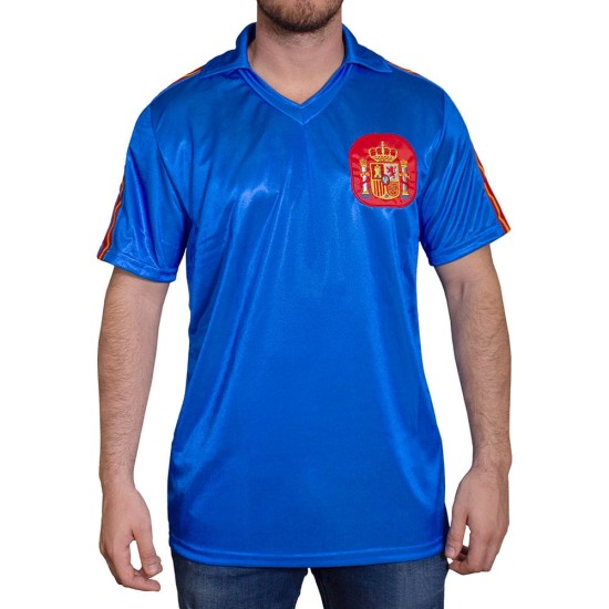 Camiseta Retro España 1982 Copa del Mundo Azul Niño Camiseta Retro España 1982 Copa del Mundo Azul Niño