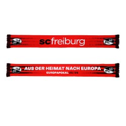 SC Freiburg Bufanda 2025/26 From Home To Europe – Rojo