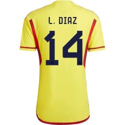 Luis Diaz #14 Colombia Camiseta de Local Mundial 2022