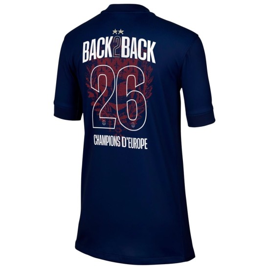 Kinder PSG Heimtrikot 2025/26 - Aufdruck Europapokalsieger 2026