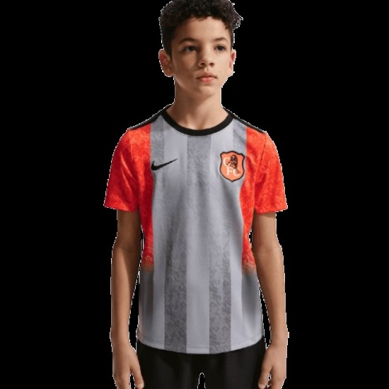 Niño Chelsea 2025/26 Tercera Camiseta Pre-Partido Gris Niño Chelsea 2025/26 Tercera Camiseta Pre-Partido Gris