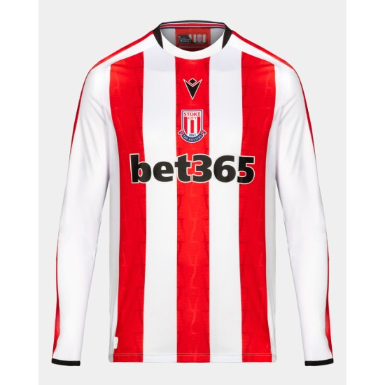 Camiseta de Manga Larga Local de Stoke City 2024/25 para Hombres Camiseta de Manga Larga Local de Stoke City 2024/25 para Hombres