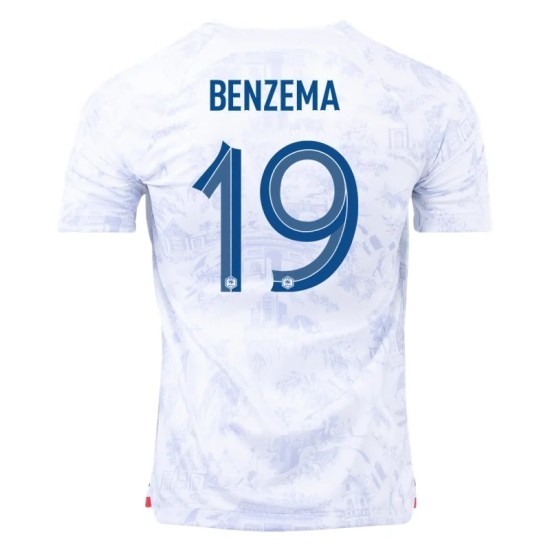 Karim Benzema #19 Francia Camiseta de Visita Mundial 2022