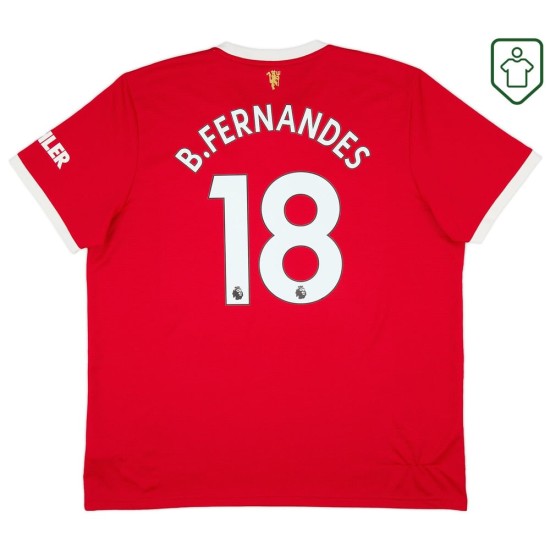 Camiseta retro local hombre Manchester United 2021/22 B. Fernandes #18 Camiseta retro local hombre Manchester United 2021/22 B. Fernandes #18