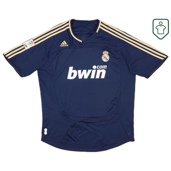 Hombre Camiseta retro visitante Real Madrid 2007/08 Azul oscuro Hombre Camiseta retro visitante Real Madrid 2007/08 Azul oscuro