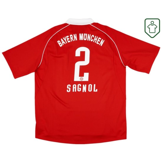 Camiseta retro Bayern Múnich 2005/06 local para hombre Sagnol #2 Camiseta retro Bayern Múnich 2005/06 local para hombre Sagnol #2