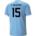 Federico Valverde #15 Uruguay Camiseta de Local Mundial 2022 Federico Valverde #15 Uruguay Camiseta de Local Mundial 2022