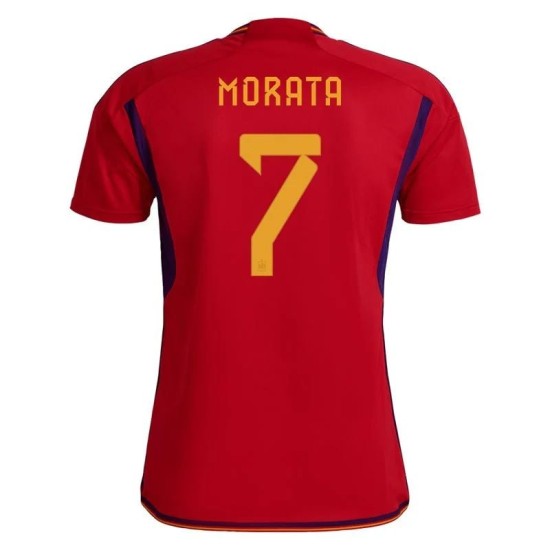 Alvaro Morata #7 España Camiseta de Local Mundial 2022 Alvaro Morata #7 España Camiseta de Local Mundial 2022