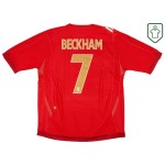 Camiseta retro visitante Inglaterra 2006/08 para hombre Beckham #7