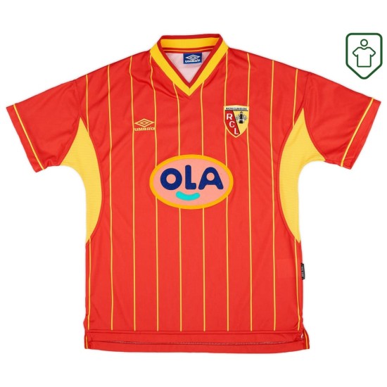 Hombre Camiseta retro local RC Lens 1999/00 Hombre Camiseta retro local RC Lens 1999/00