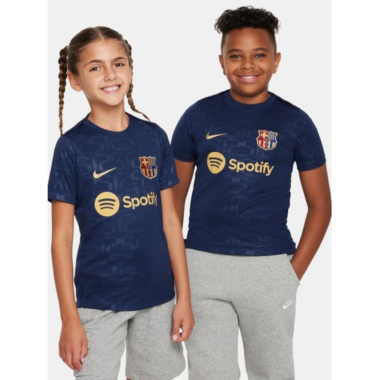 Camiseta de prematch de casa de niño FC Barcelona 2024/25