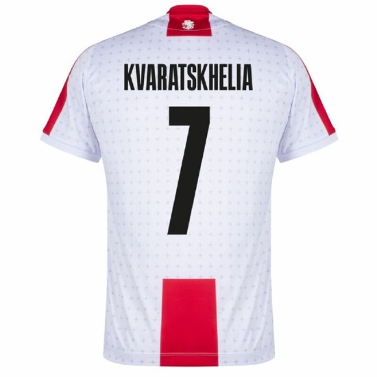 Khvicha Kvaratskhelia #7 Georgia Camiseta de Local EURO 2024