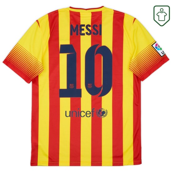 Hombre Camiseta retro visitante FC Barcelona 2013/15 Messi #10 Hombre Camiseta retro visitante FC Barcelona 2013/15 Messi #10