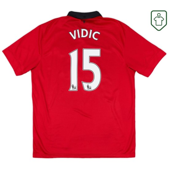 Camiseta retro local hombre Manchester United 2013/14 Vidic #15 Camiseta retro local hombre Manchester United 2013/14 Vidic #15