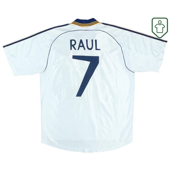 Hombre Camiseta retro local Real Madrid 1998/00 Raúl #7 Hombre Camiseta retro local Real Madrid 1998/00 Raúl #7