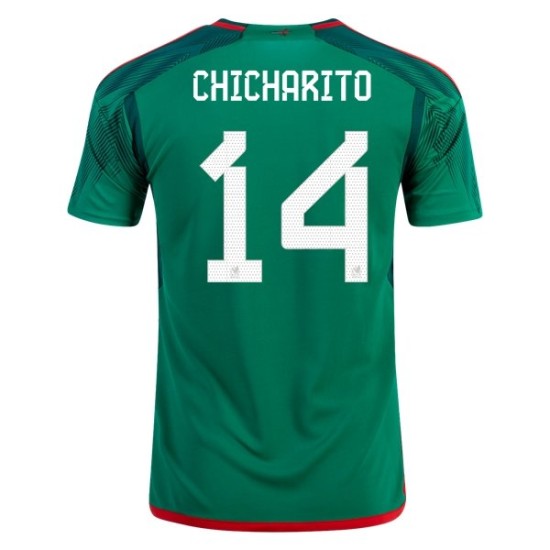 Javier Hernández Chicharito #14 México Camiseta de Local Mundial 2022 Javier Hernández Chicharito #14 México Camiseta de Local Mundial 2022