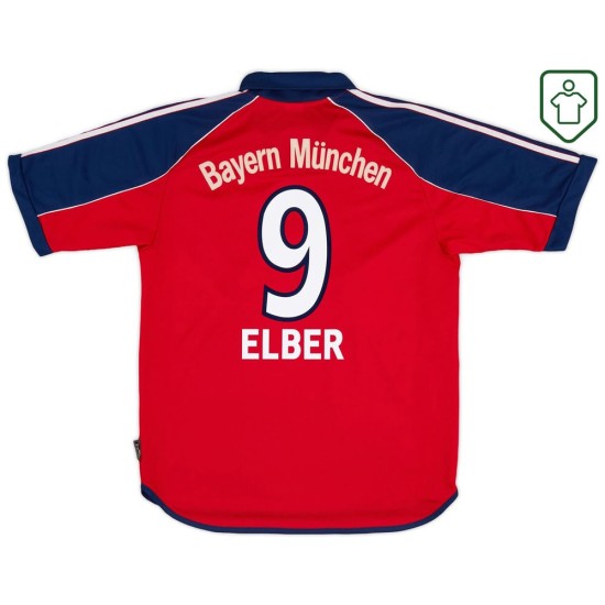 Camiseta retro Bayern Múnich 1999/01 local para hombre Elber #9 Camiseta retro Bayern Múnich 1999/01 local para hombre Elber #9