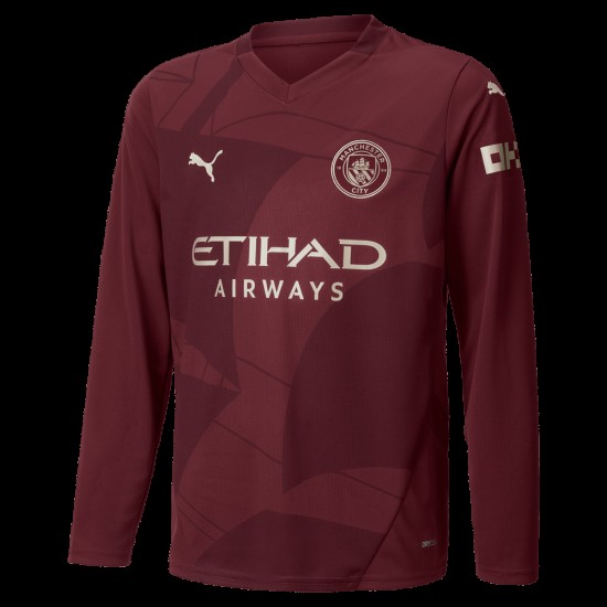 Camiseta de manga larga de niños Manchester City 2024/25 - Tercer lugar