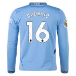 Camiseta de casa RODRIGO Manchester City 2024/25 de manga larga para hombres Camiseta de casa RODRIGO Manchester City 2024/25 de manga larga para hombres