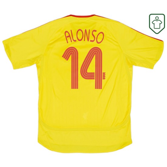 Camiseta retro visitante hombre Liverpool 2006/07 Alonso #14 Camiseta retro visitante hombre Liverpool 2006/07 Alonso #14