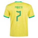 Lucas Paquetá #7 Brasil Camiseta de Local Mundial 2022 Lucas Paquetá #7 Brasil Camiseta de Local Mundial 2022