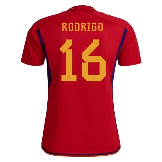Rodrigo #16 España Camiseta de Local Mundial 2022 Rodrigo #16 España Camiseta de Local Mundial 2022