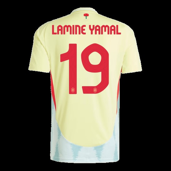 LAMINE YAMAL #19 España Camiseta de Visita EURO 2024 LAMINE YAMAL #19 España Camiseta de Visita EURO 2024