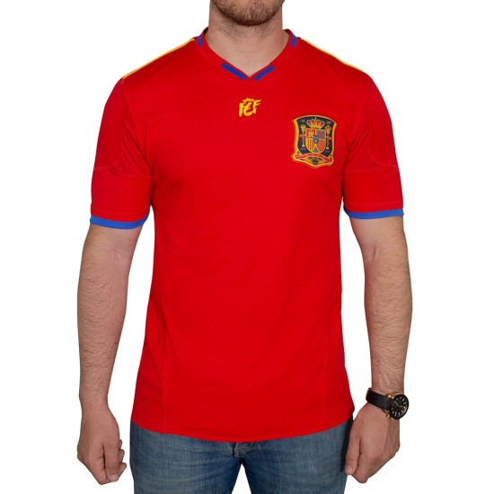 Camiseta Retro España 2010 Copa del Mundo Conmemorativa Roja Hombre Camiseta Retro España 2010 Copa del Mundo Conmemorativa Roja Hombre