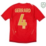 Camiseta retro visitante Inglaterra 2006/08 para hombre Gerrard #4
