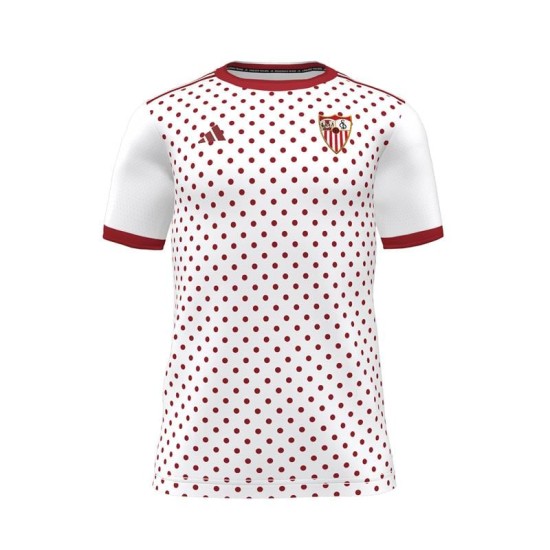 Hombre Sevilla FC 2025/26 Tercera Camiseta de prepartido - Blanca Hombre Sevilla FC 2025/26 Tercera Camiseta de prepartido - Blanca