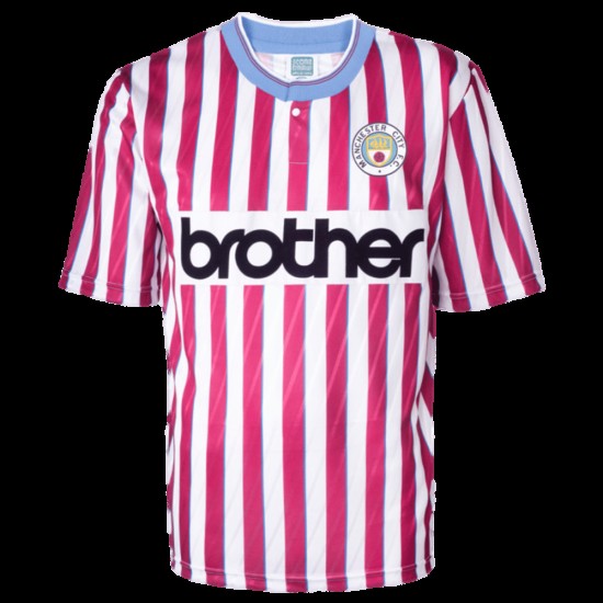 Camiseta Retro de Visitante Manchester City 1988 para Hombre