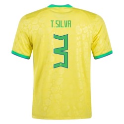 Thiago Silva #3 Brasil Camiseta de Local Mundial 2022