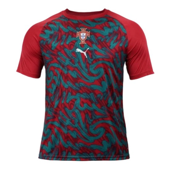 Camiseta de Entrenamiento Prepartido de la Copa Mundial 2026 de Portugal Tercera Equipación Roja para Mujer