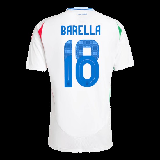 Nicolo Barella #18 Italia Camiseta de Visita EURO 2024 Nicolo Barella #18 Italia Camiseta de Visita EURO 2024