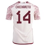Javier Hernandez Chicharito #14 México Camiseta de Visita Mundial 2022 Javier Hernandez Chicharito #14 México Camiseta de Visita Mundial 2022