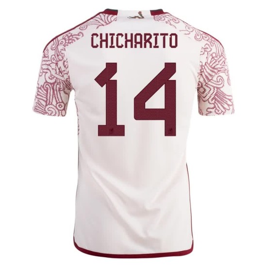 Javier Hernandez Chicharito #14 México Camiseta de Visita Mundial 2022 Javier Hernandez Chicharito #14 México Camiseta de Visita Mundial 2022