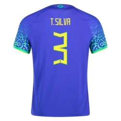 Thiago Silva #3 Brasil Camiseta de Visita Mundial 2022